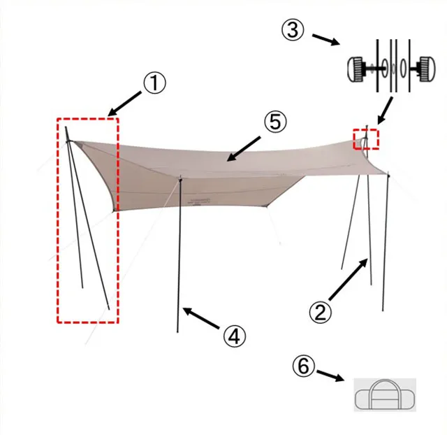 XPヘキサタープ / MDX（グレージュ）用クロスポールセットの通販